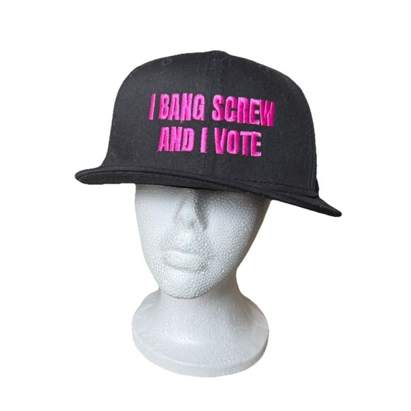 “I Bang Screw And I Vote” Black Pink Embroidered New Era Cap SXSW Hat One Size - Picture 1 of 6